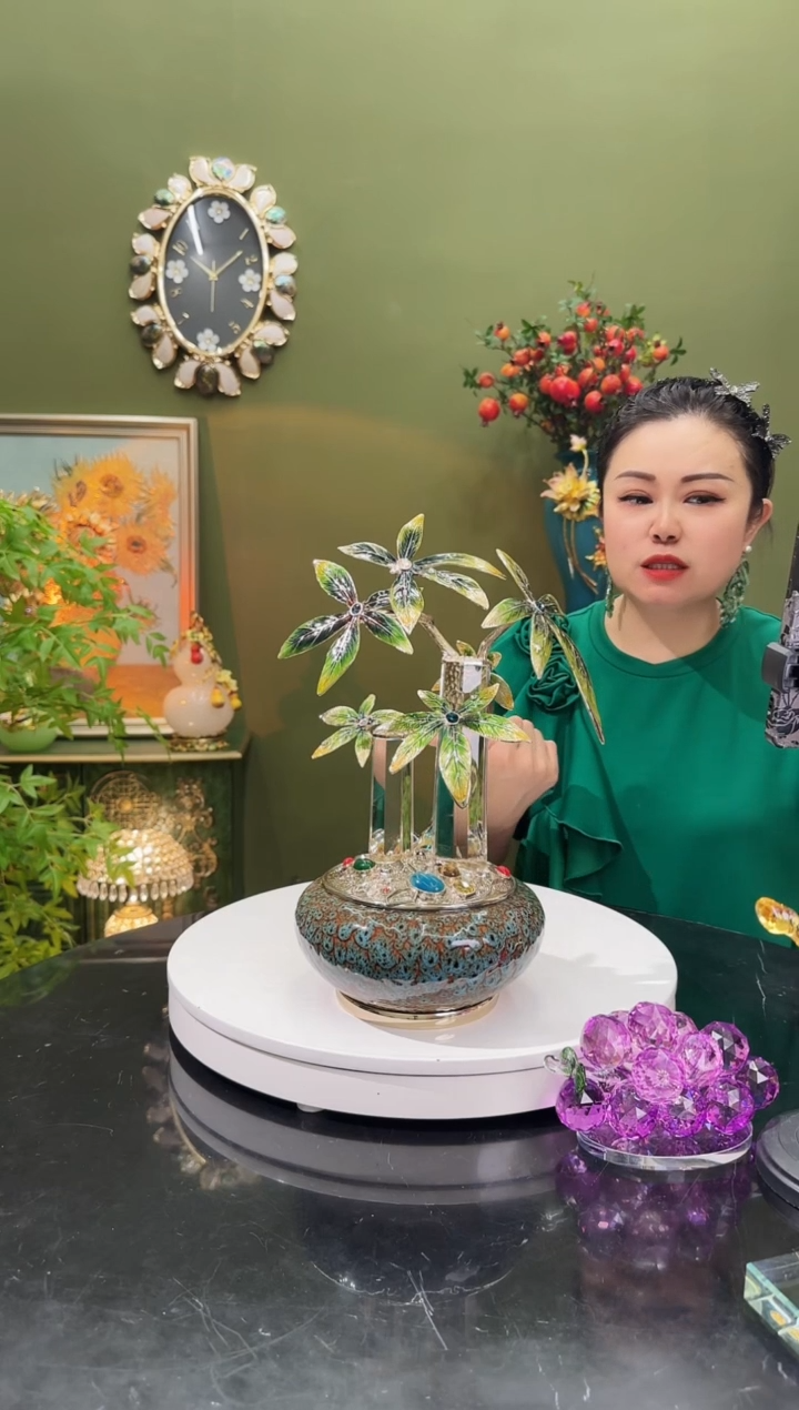 合金珐琅彩  发财树