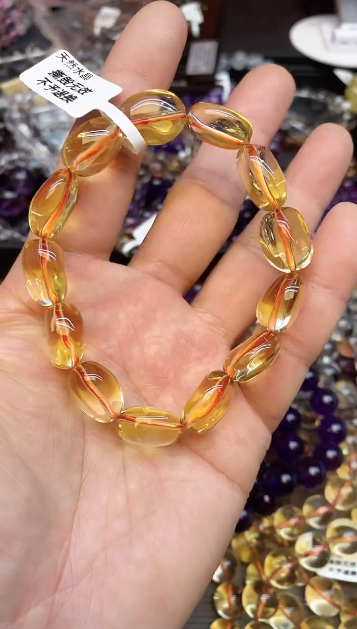 【闪购商品】水晶手链未镶嵌60 糖豆黄水晶
