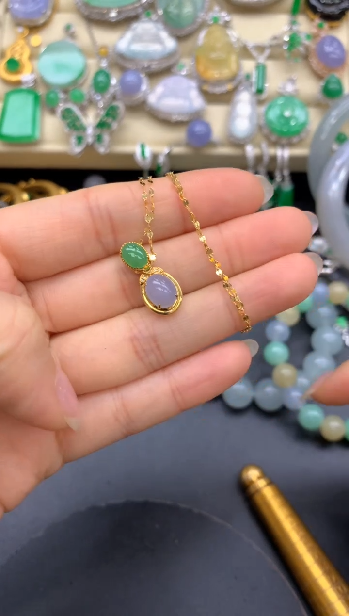 【闪购商品】翡翠颈饰18K金镶嵌283-中国好珍宝