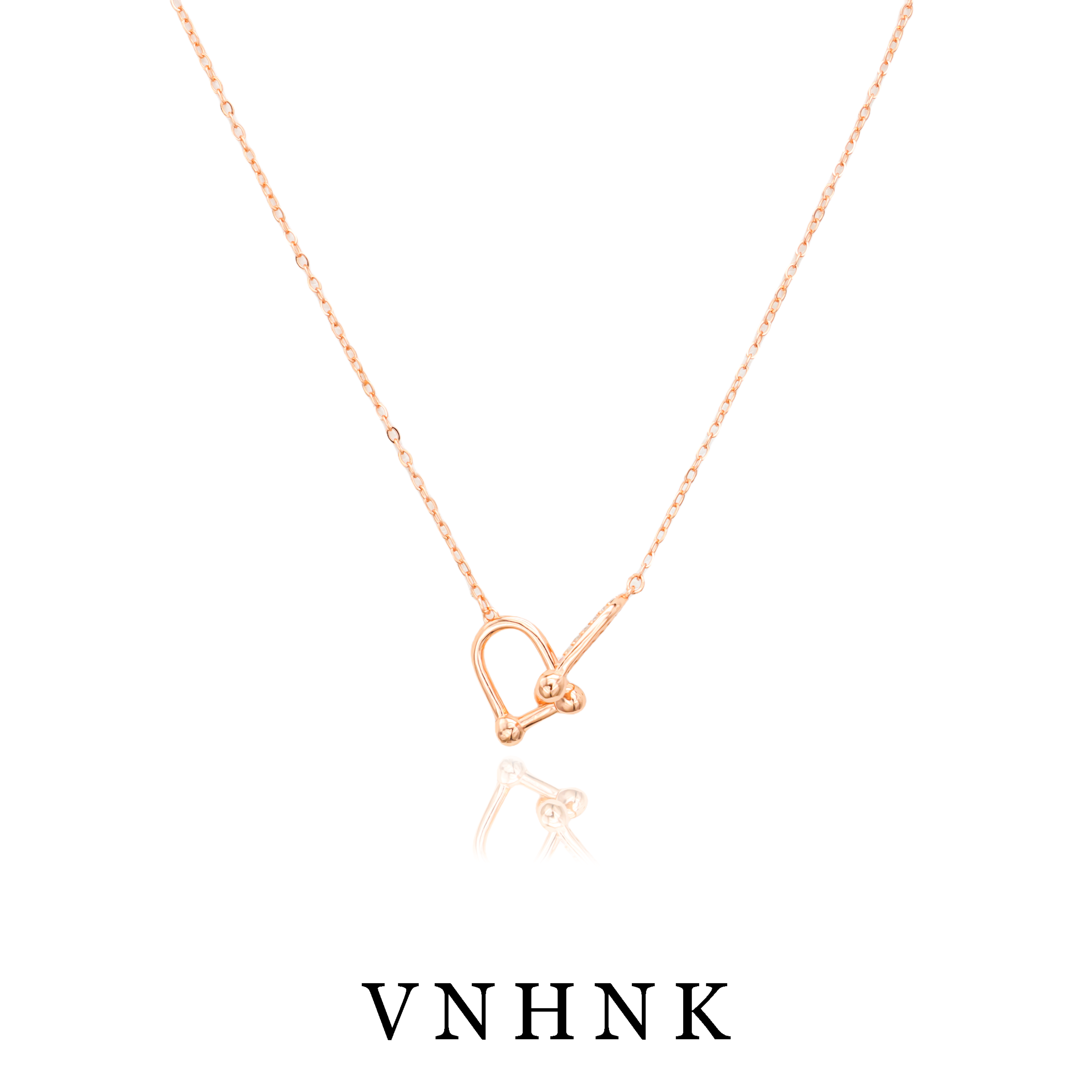 坠链均925银合成锆石 美可儿 T899 玫瑰色（48cm）时尚精致气质项链