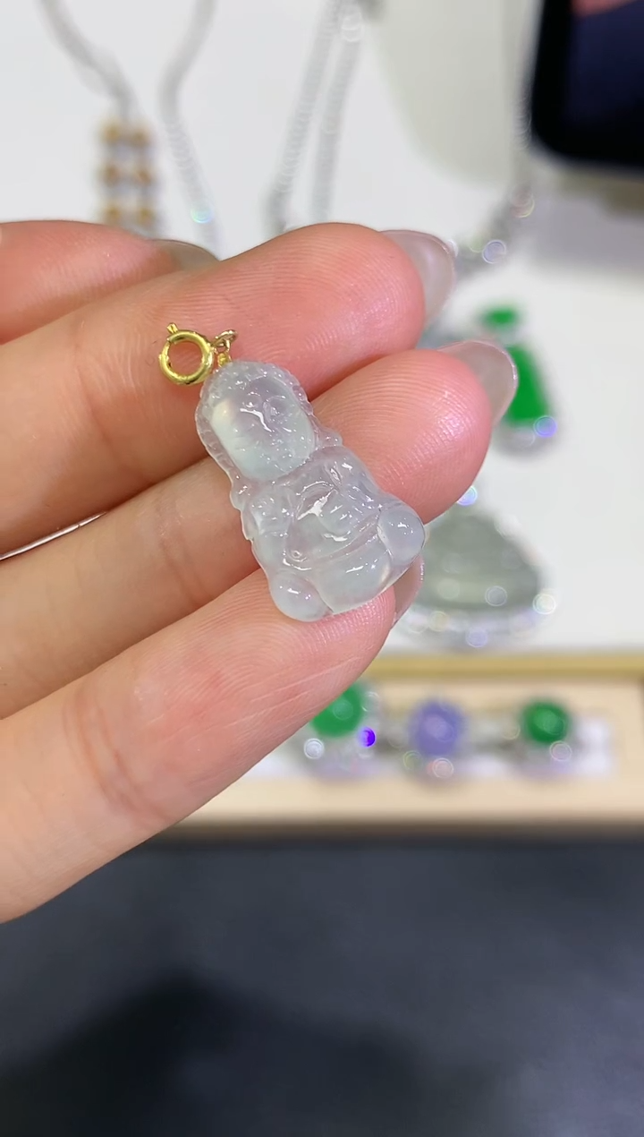 【闪购商品】翡翠颈饰18K金镶嵌团购6