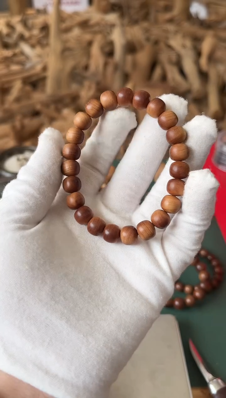 檀香木手串?****?正区老山檀  太上皇9*10横纹单圈