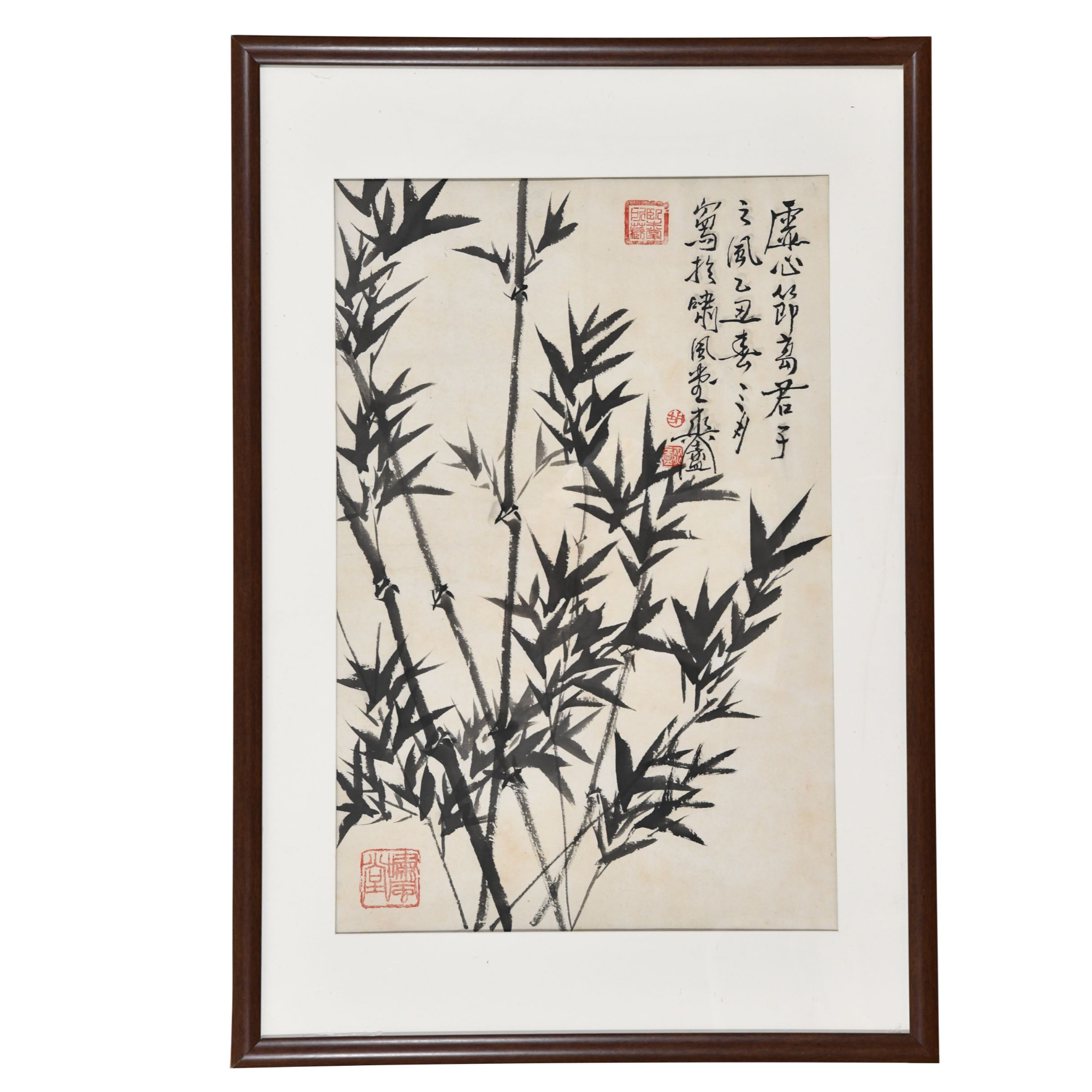 胡剑鸣 Lot4: 墨竹 66×44cm 约2.7平尺 纸本镜框 