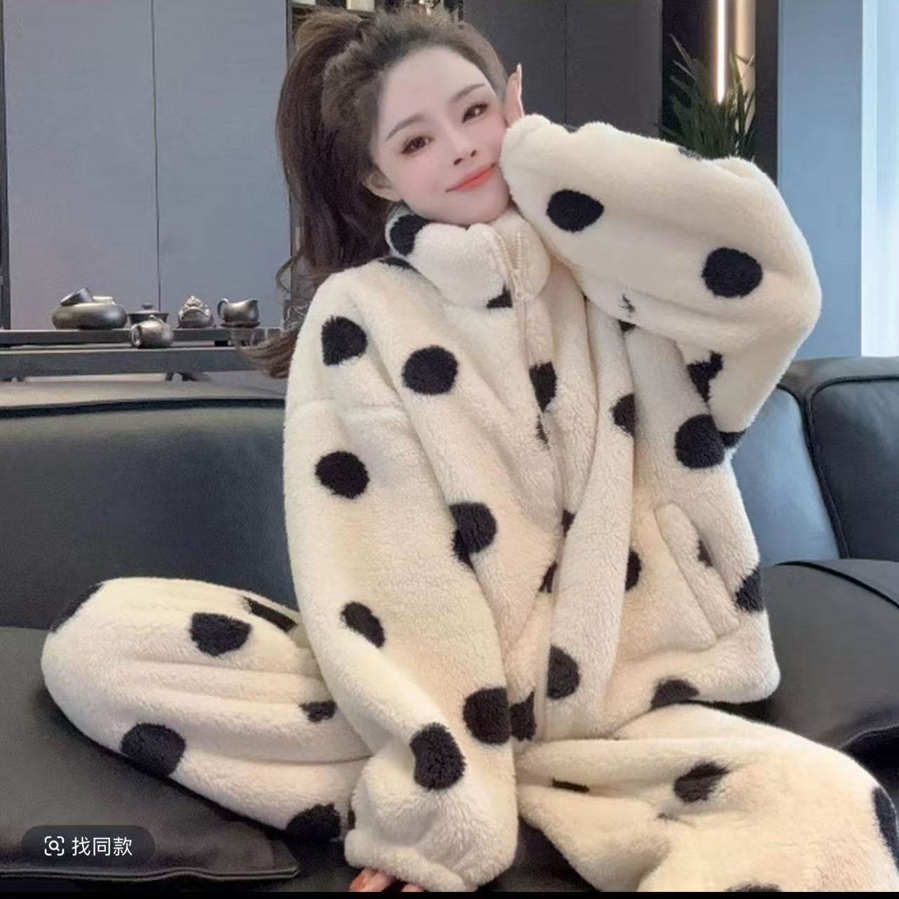 冬季超短裙女成人保暖松紧带睡衣韩版毛绒宝宝冬款