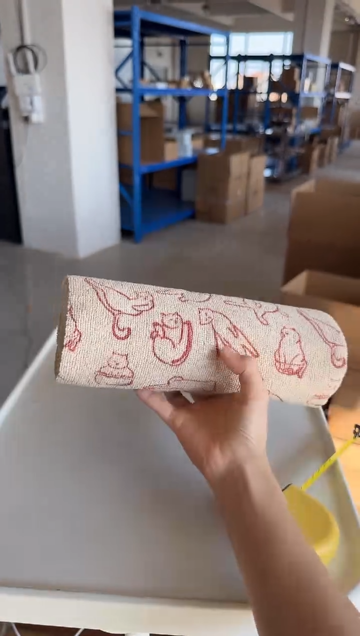 瓷片红色瑜伽猫周抛手撕抹布