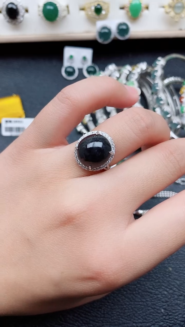 【闪购商品】翡翠戒指银S925镶嵌1111