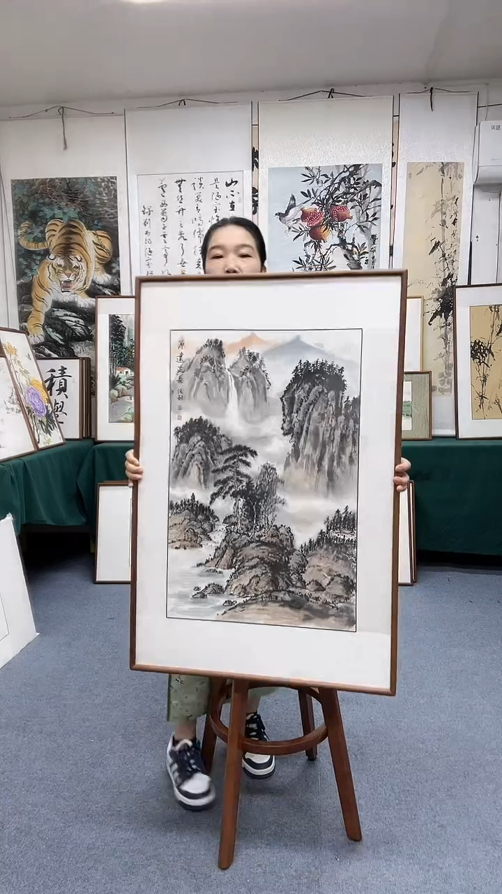 国画62*92实木画框顺丰包邮手绘