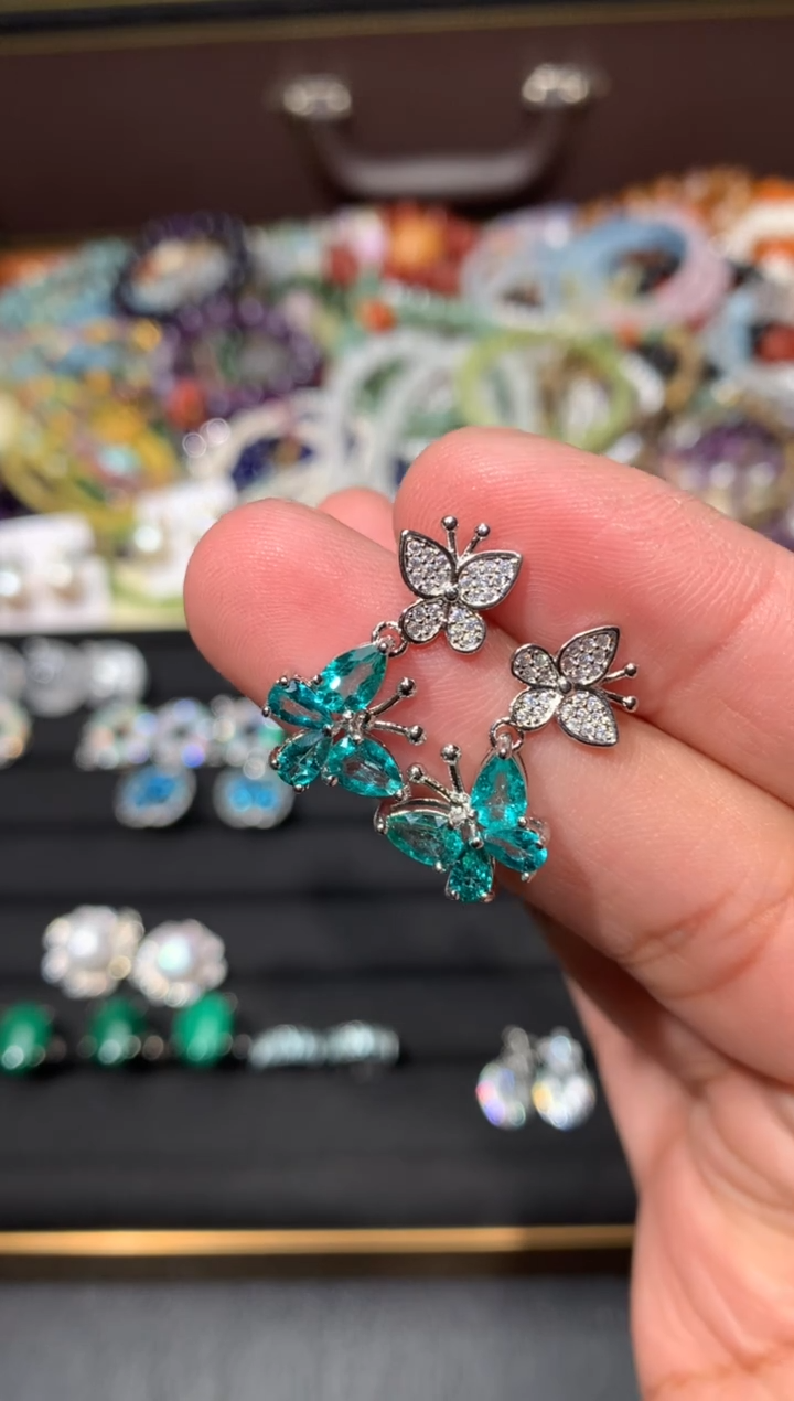 未镶嵌托帕石耳饰K76【多样性发其一】