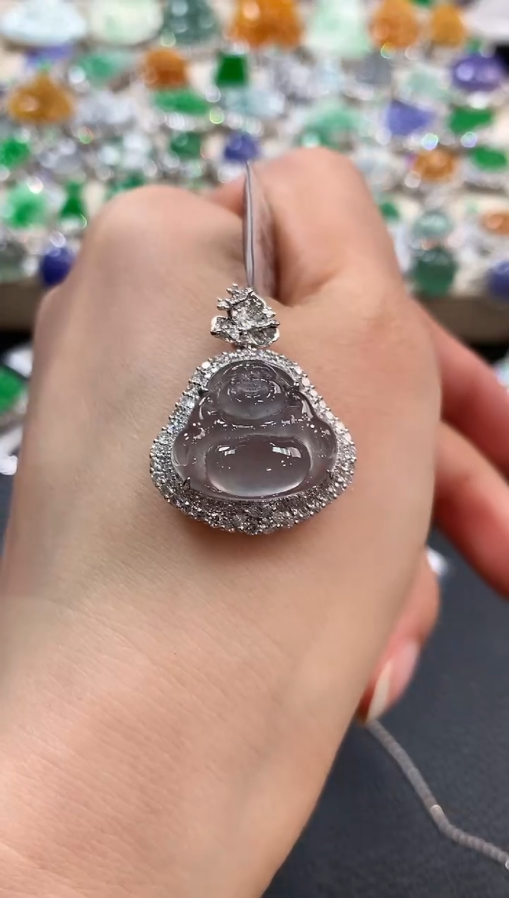 【闪购商品】翡翠吊坠(不含链)18K金镶嵌m95  