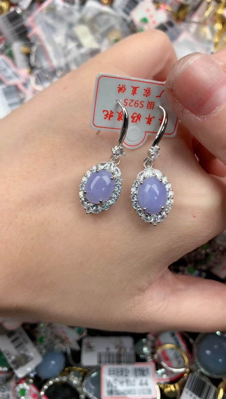 银S925镶嵌戒指翡翠水**人10           6