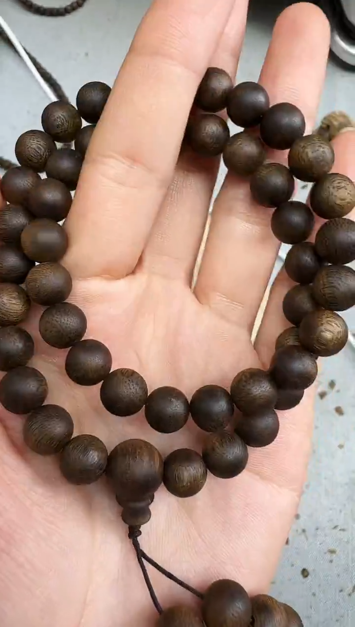沉香手串0924白棋圆珠沉水双圈多样性发一