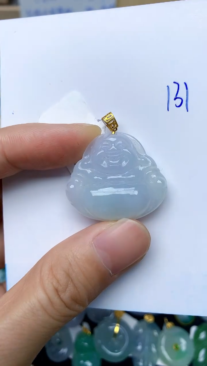 【闪购商品】翡翠颈饰18K金镶嵌131天然A货翡翠