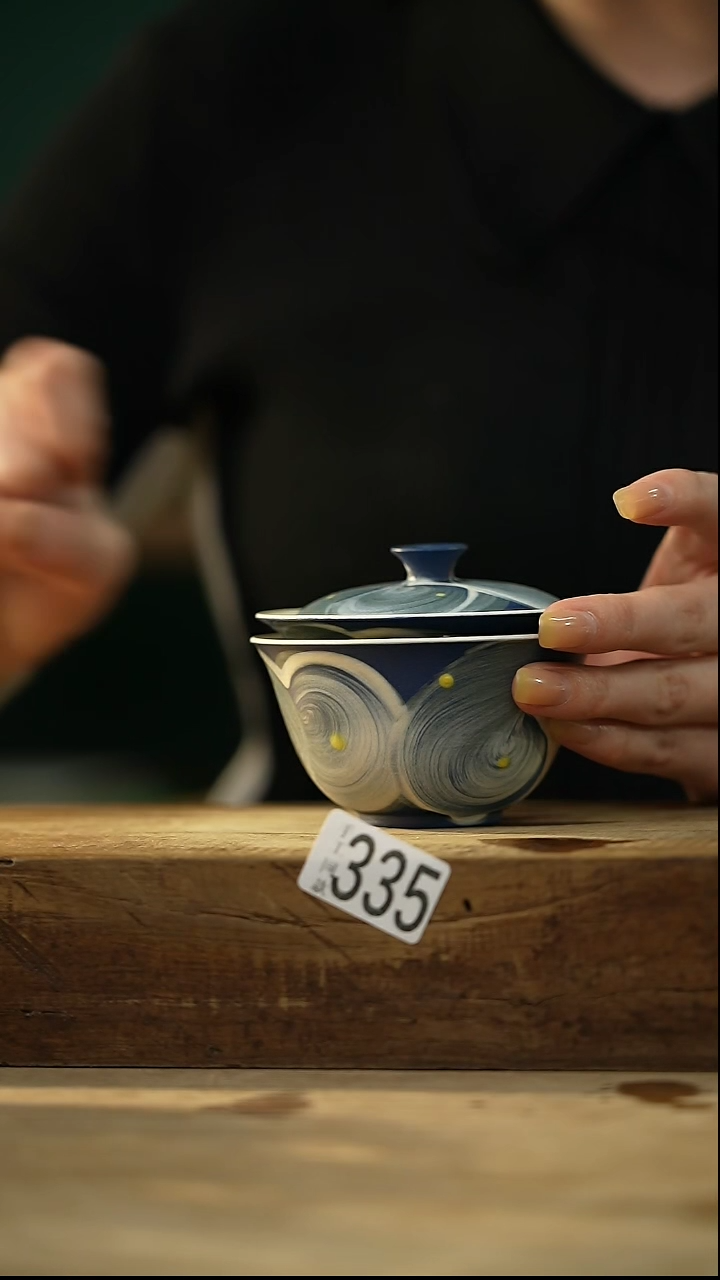 【闪购商品】瓷片蓝入海·叠叠乐盖碗/设计师 牧渔 款