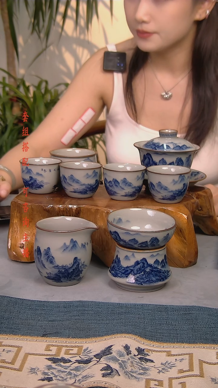 简装家用款8件套 老陶泥开片纹陶瓷茶具