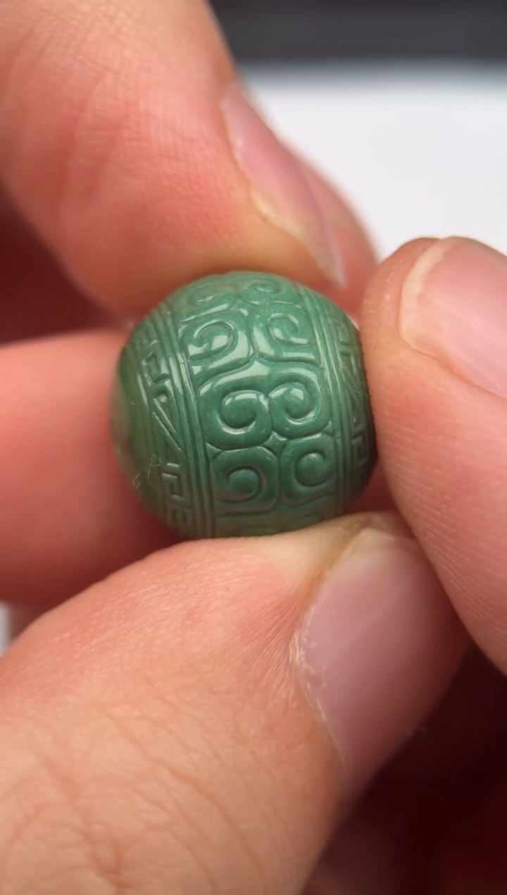 未镶嵌绿松石圆珠回纹圆珠