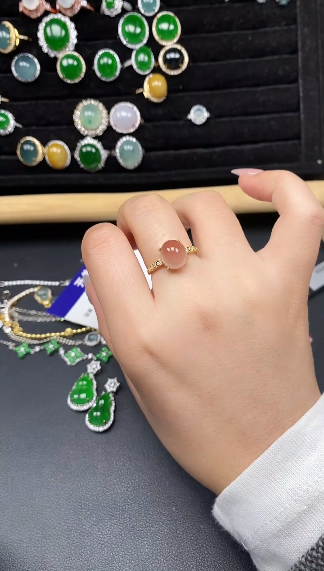 银S925镶嵌戒指玛瑙/玉髓35885