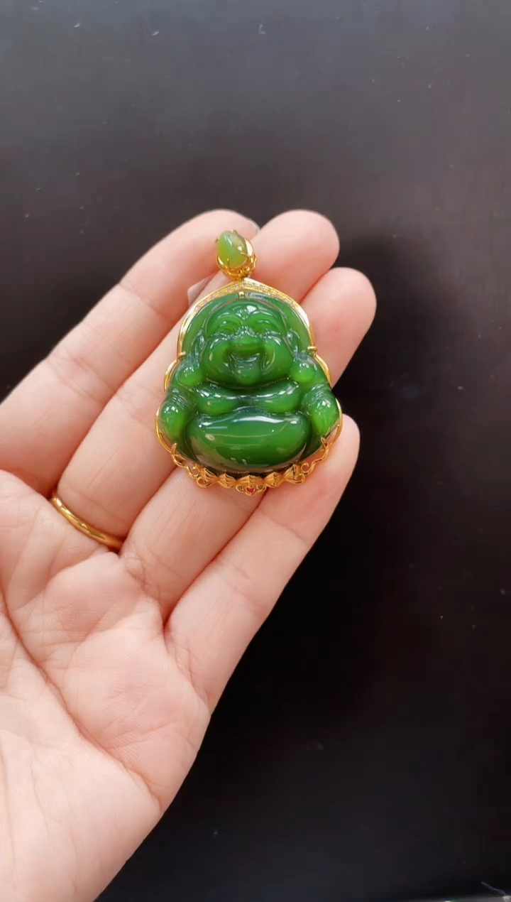 和田玉18K金镶嵌颈饰【母亲节】多样性发一