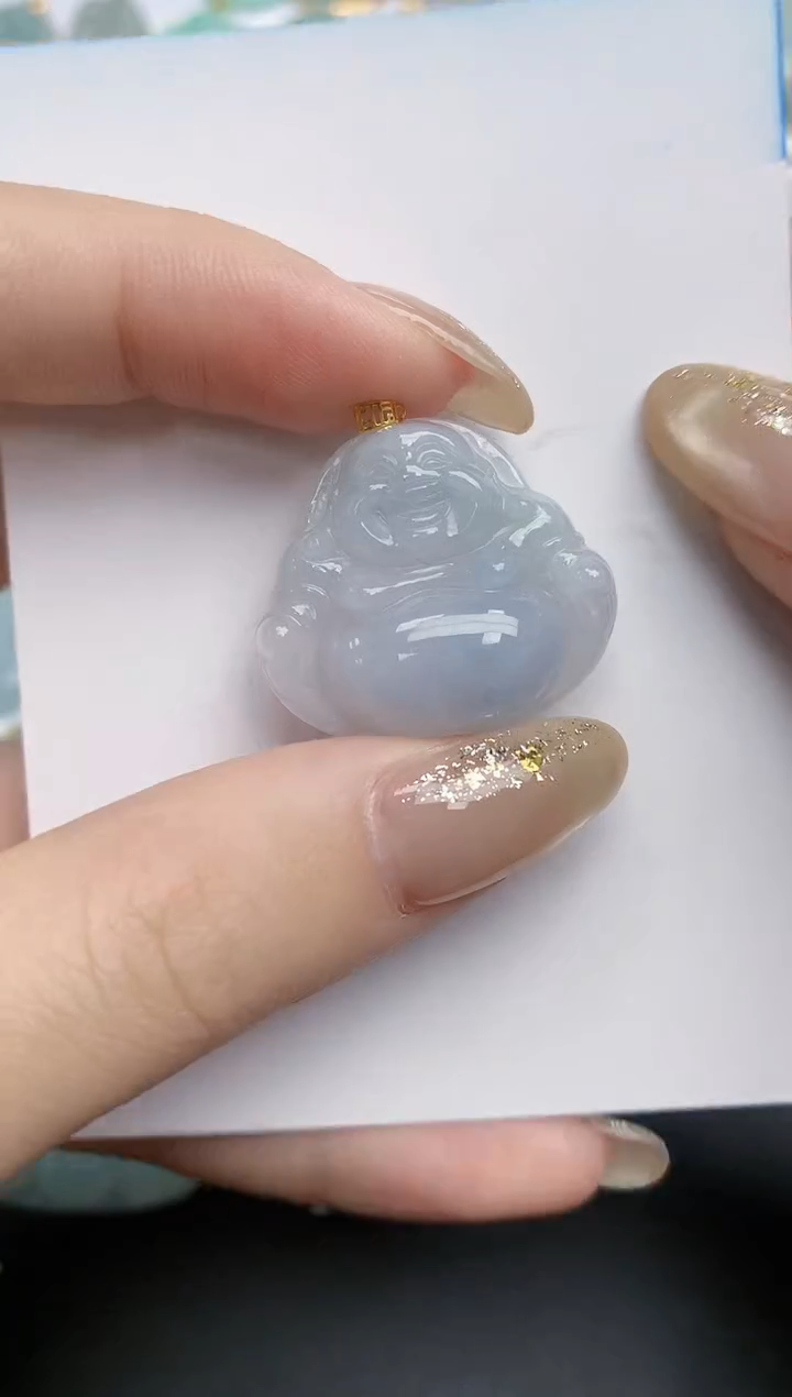 【闪购商品】翡翠颈饰18K金镶嵌天然缅甸翡翠A货