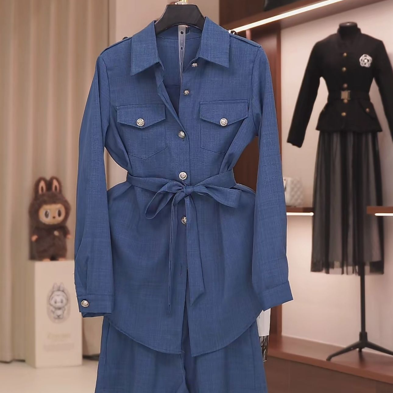 kk177休闲风少女风时尚套装百搭休闲上衣翻领春季洋气时尚