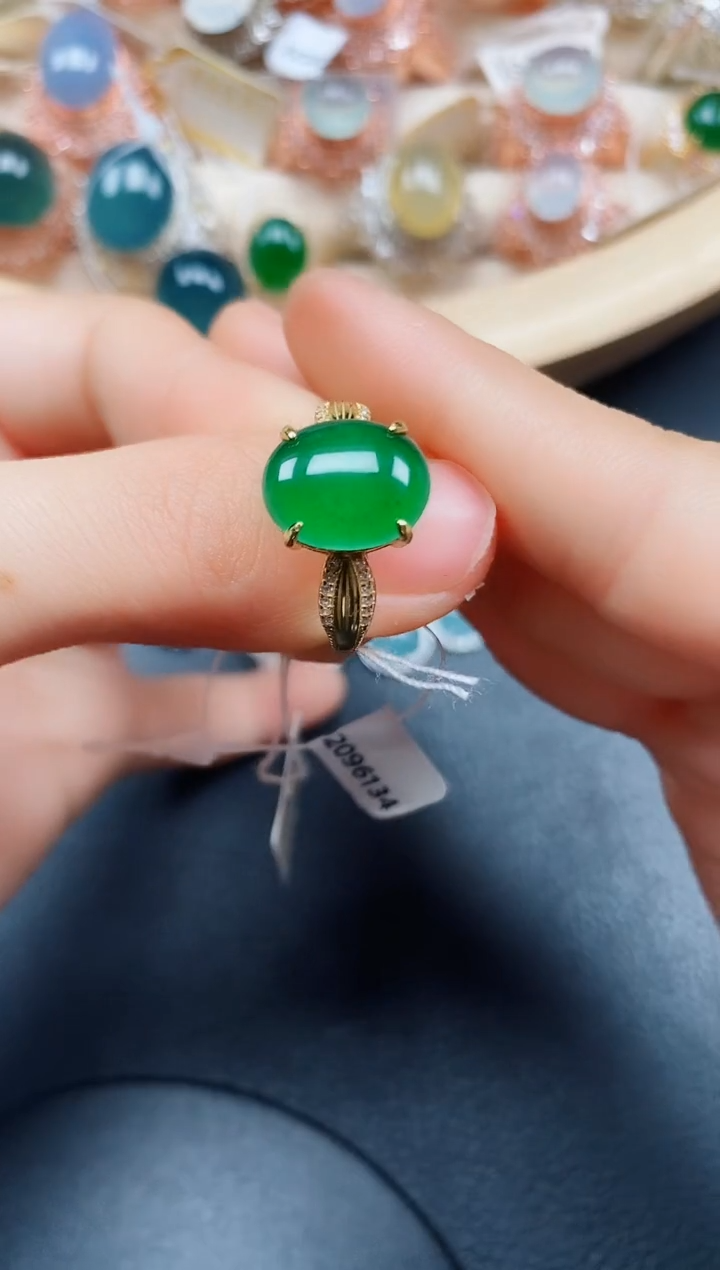 【闪购商品】翡翠戒指银S925镶嵌翡翠