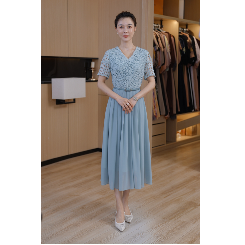 夏季新款气质显瘦中长款时尚连衣裙高贵优雅