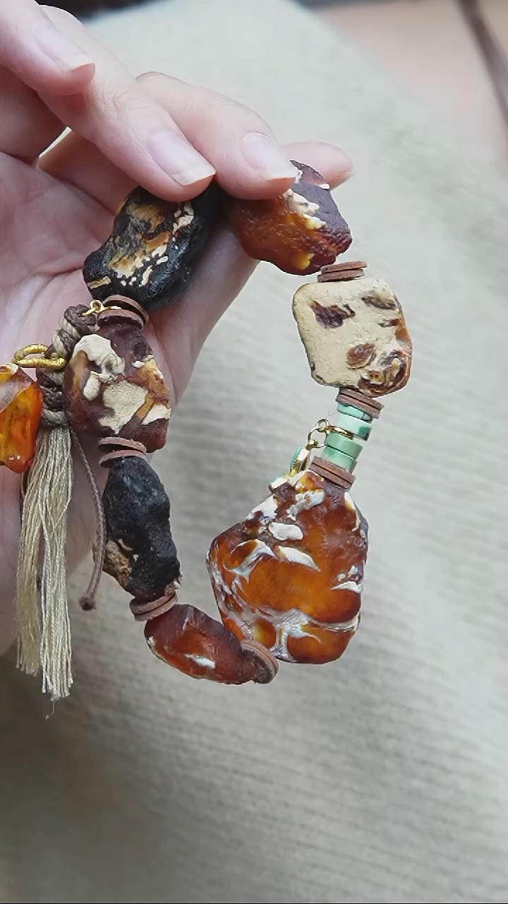 裸石蜜蜡未镶嵌*蜜蜡原石手串设计款