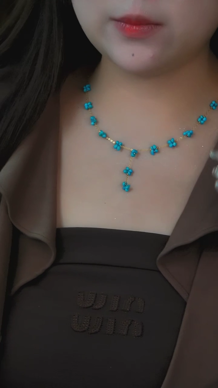 【闪购商品】绿松石项链银S925镶嵌发货一件