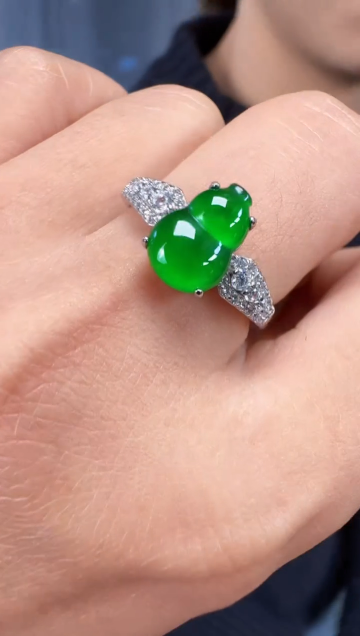 未镶嵌定制翡翠翡翠戒指4