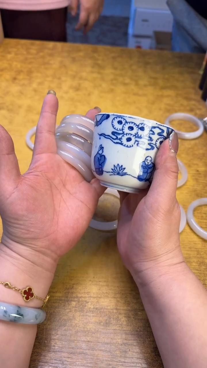 【闪购商品】瓷器瓷器瑕疵脏旧166五个镯