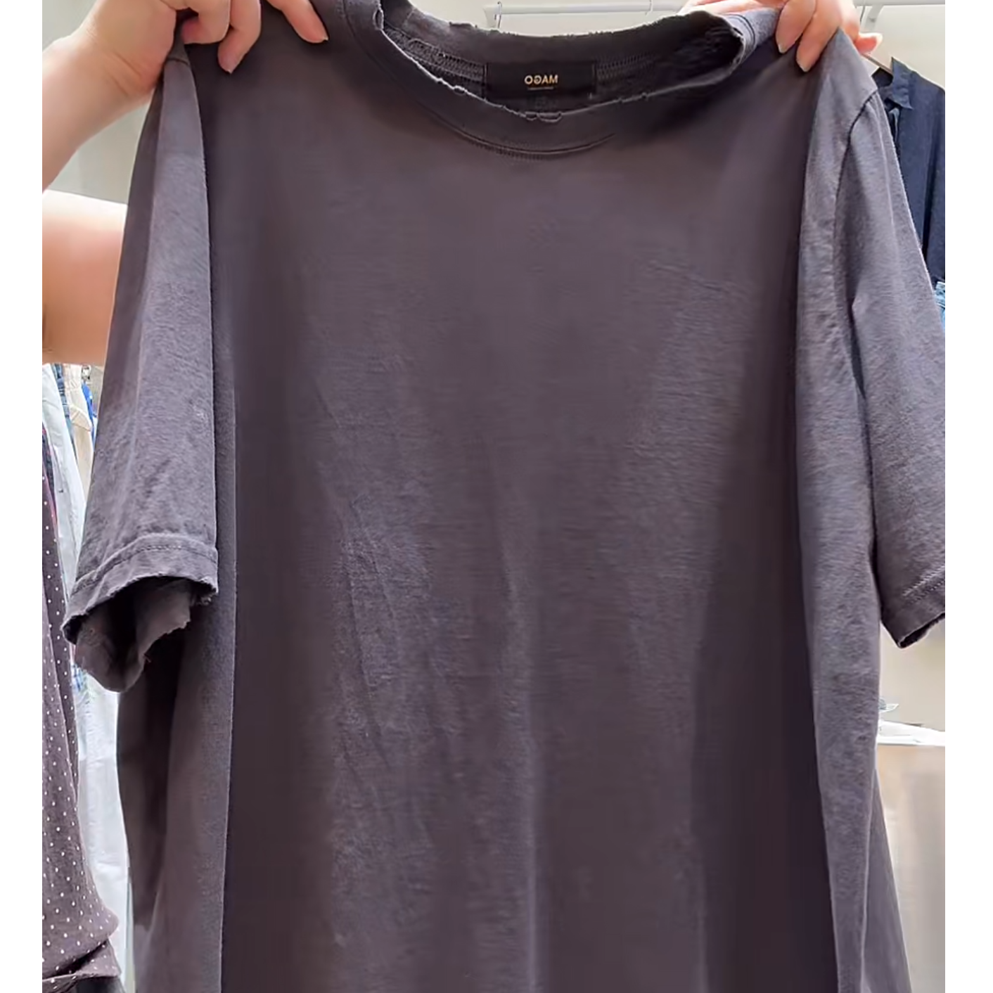 韩国正品/不支持退换/MAG/纯色破损半袖/0612