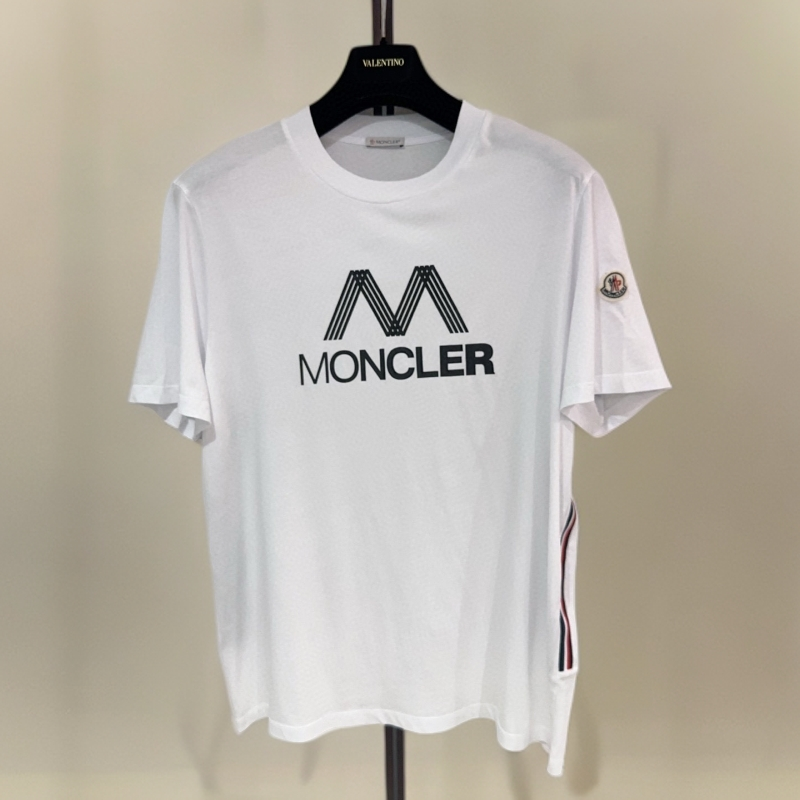 未使用 MONCLER /蒙口胸前logo白色短袖T恤/JIMI