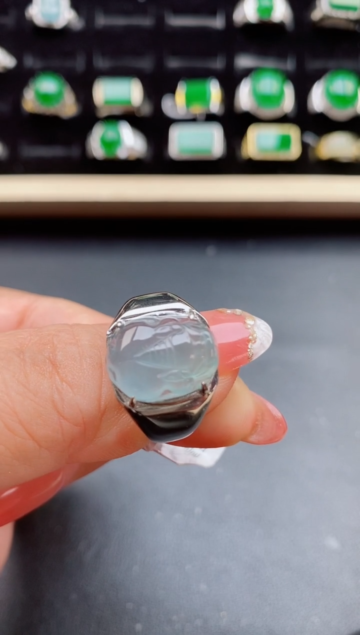 【闪购商品】翡翠戒指银S925镶嵌122121