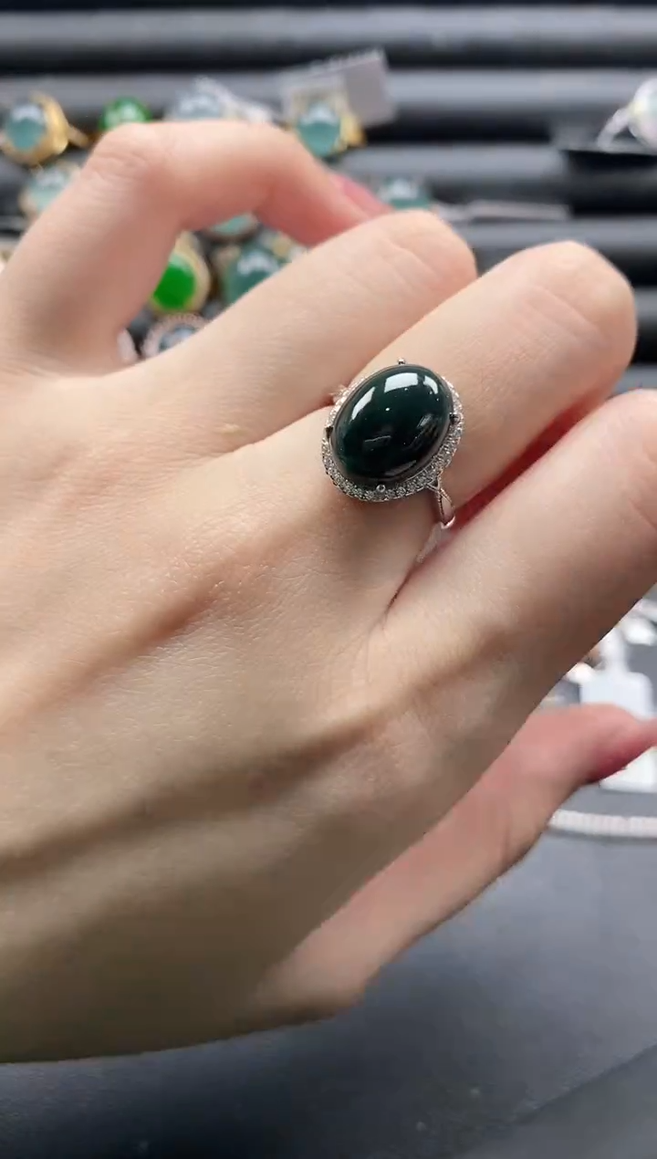 【闪购商品】翡翠戒指银S925镶嵌1111