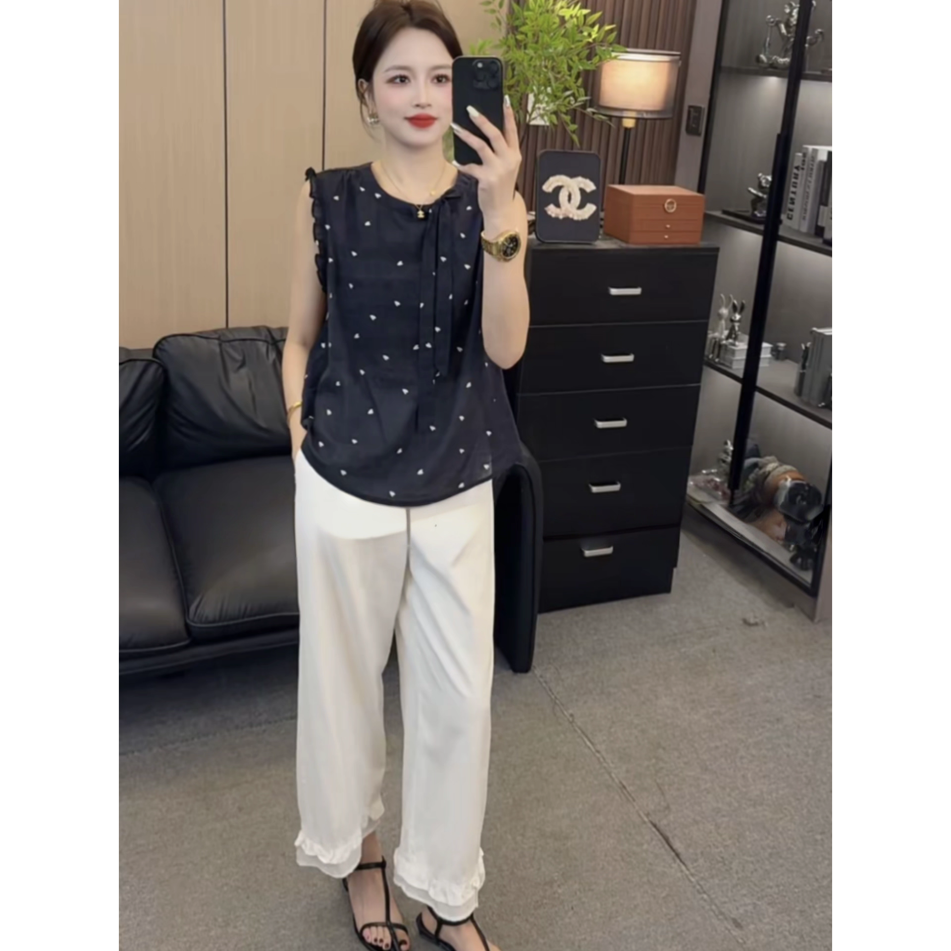 小爱心夏季超薄蝴蝶结时尚显瘦小衬衫9321