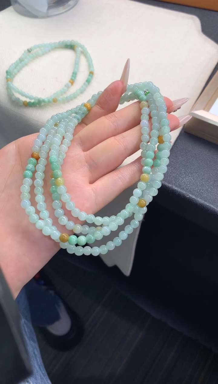 项链未镶嵌翡翠FC519 翡翠双彩项链 多样性发其一