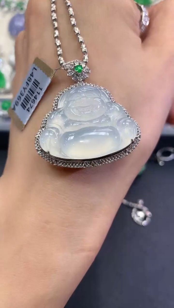 【闪购商品】翡翠吊坠(不含链)18K金镶嵌q91