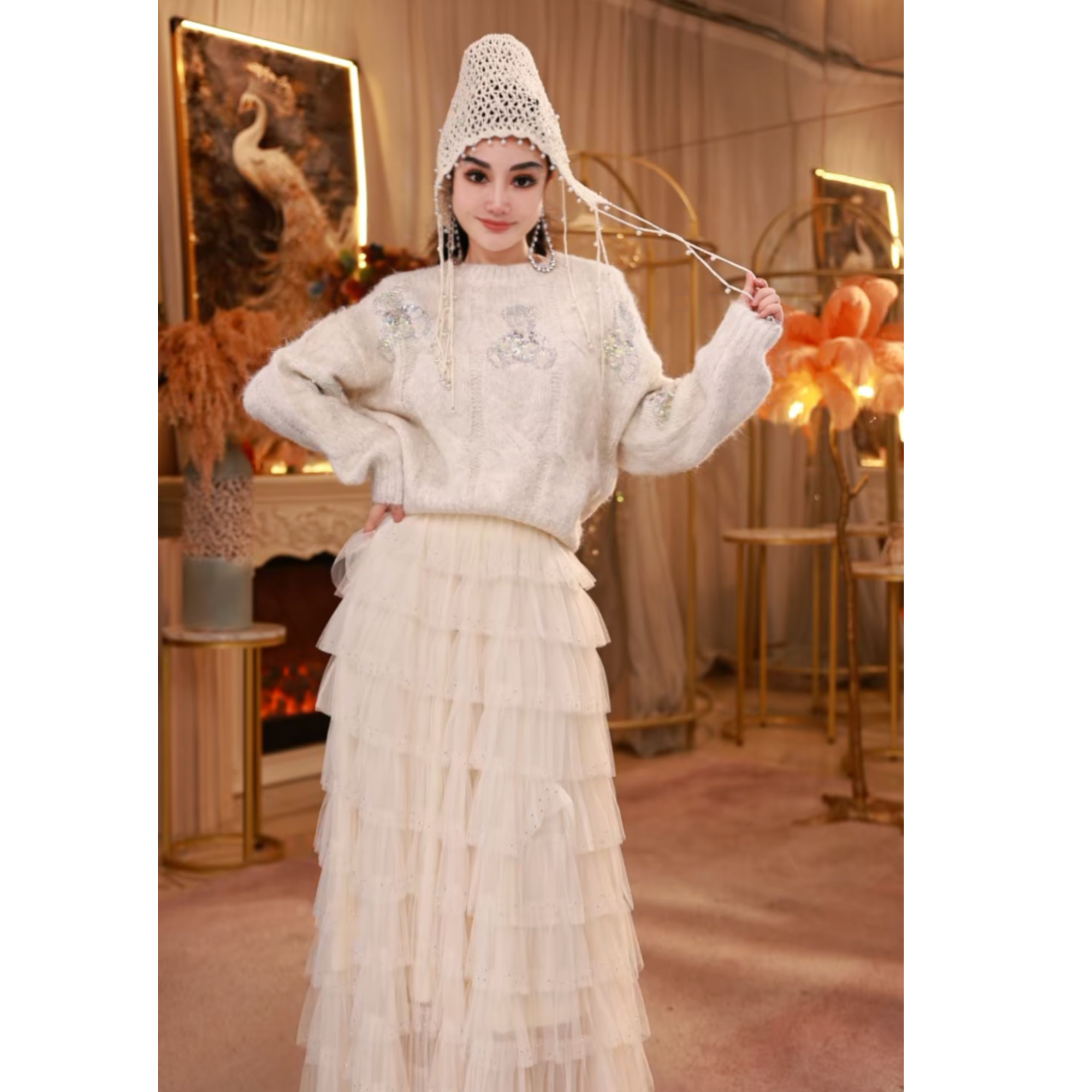 【星姐推荐】星原创高级定制「奶绒星熊」设计师秋季小众轻奢名媛上衣