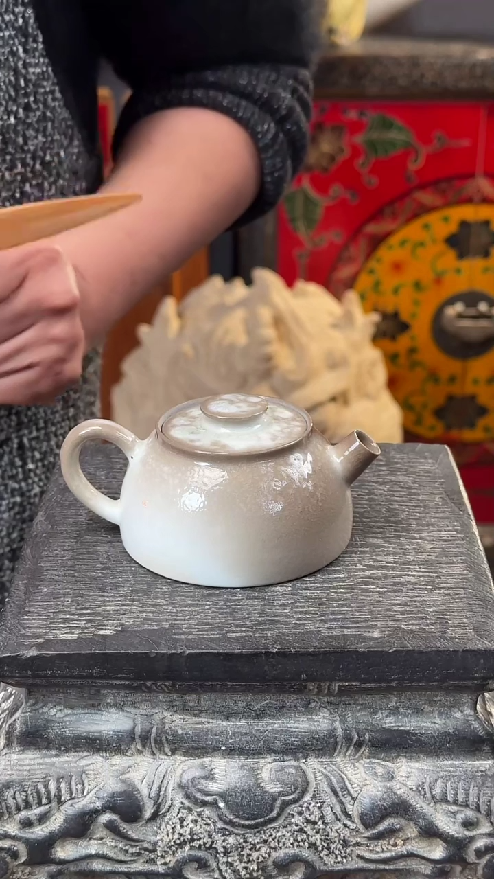 【闪购商品】摆件带落渣手工柴窑壶窑变