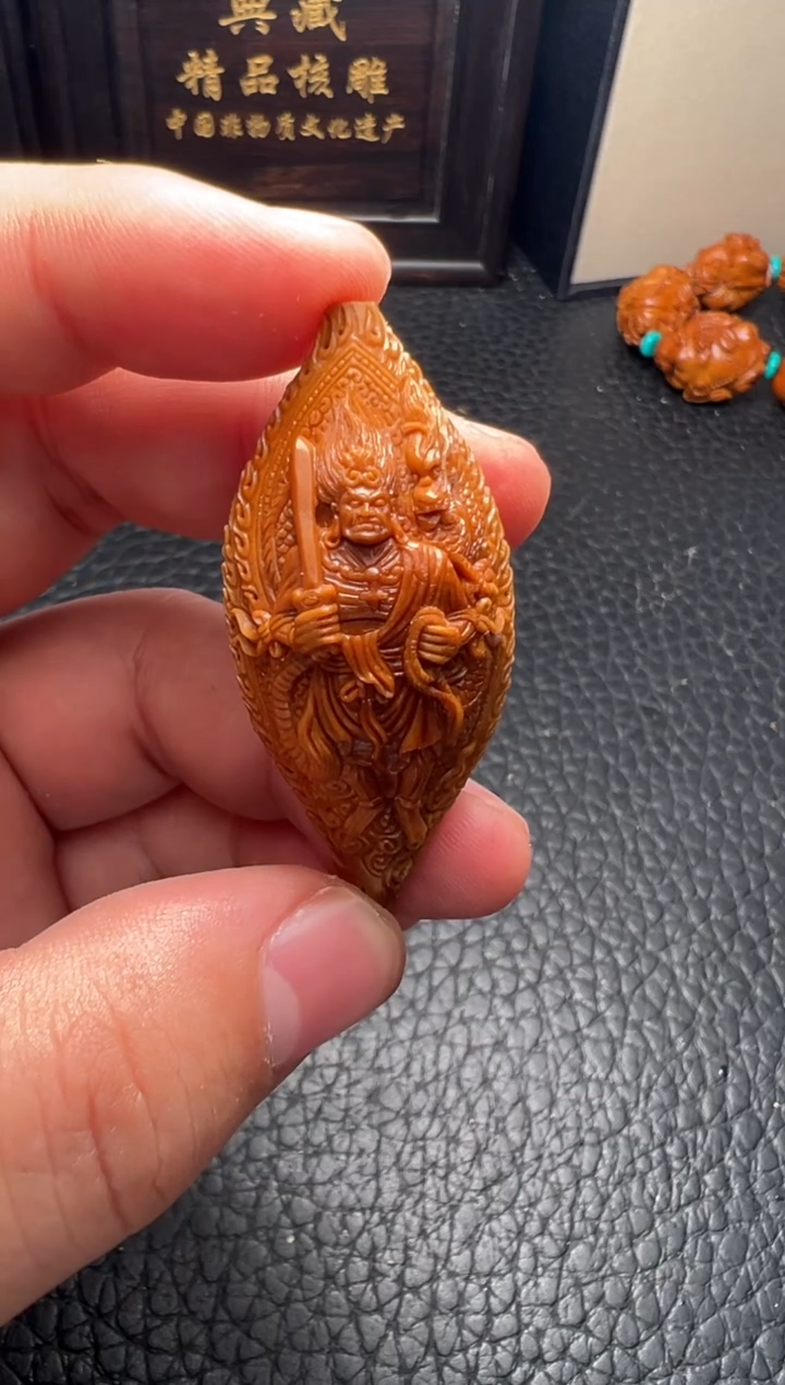 手串/手链橄榄核回血双面浮雕御龙不动明王