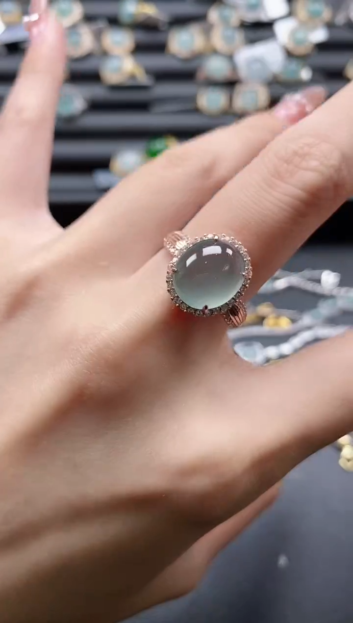 【闪购商品】翡翠戒指银S925镶嵌51511