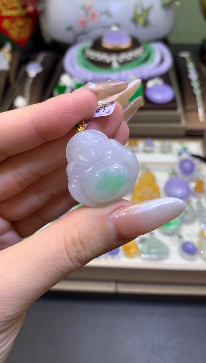 【闪购商品】翡翠颈饰18K金镶嵌翡翠A货