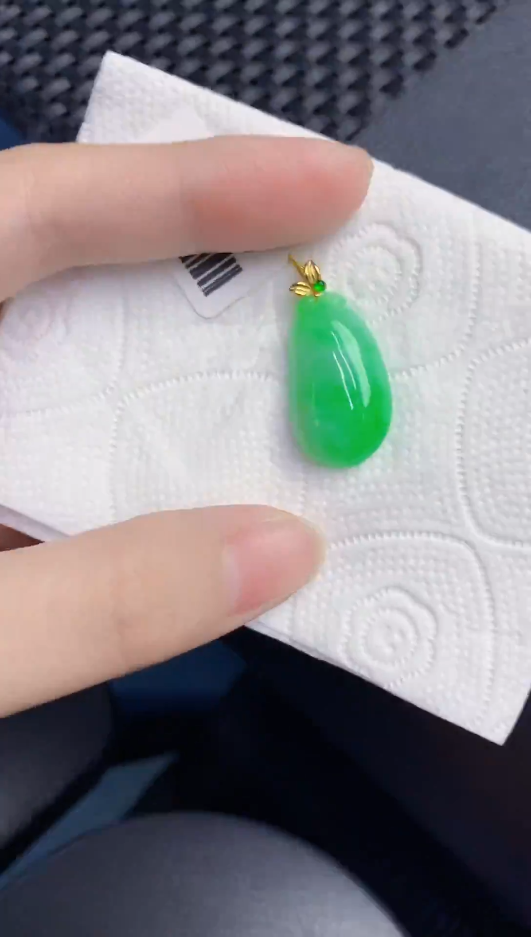 颈饰18K金镶嵌翡翠天然翡翠缅甸A货