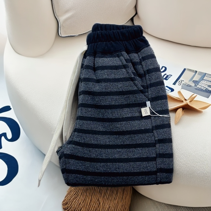 男童加厚羊羔绒卫裤冬季2025新款儿童宽松柔软休闲裤洋气保暖长裤