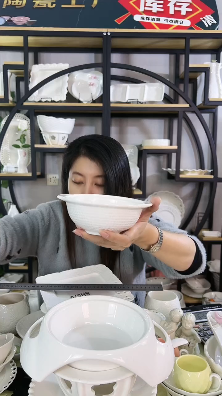 【闪购商品】陶瓷微瑕疵双耳碗拍1发2