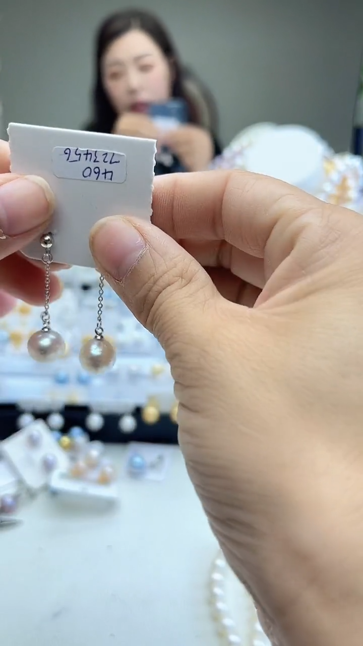 未镶嵌耳饰淡水珍珠白色系耳饰