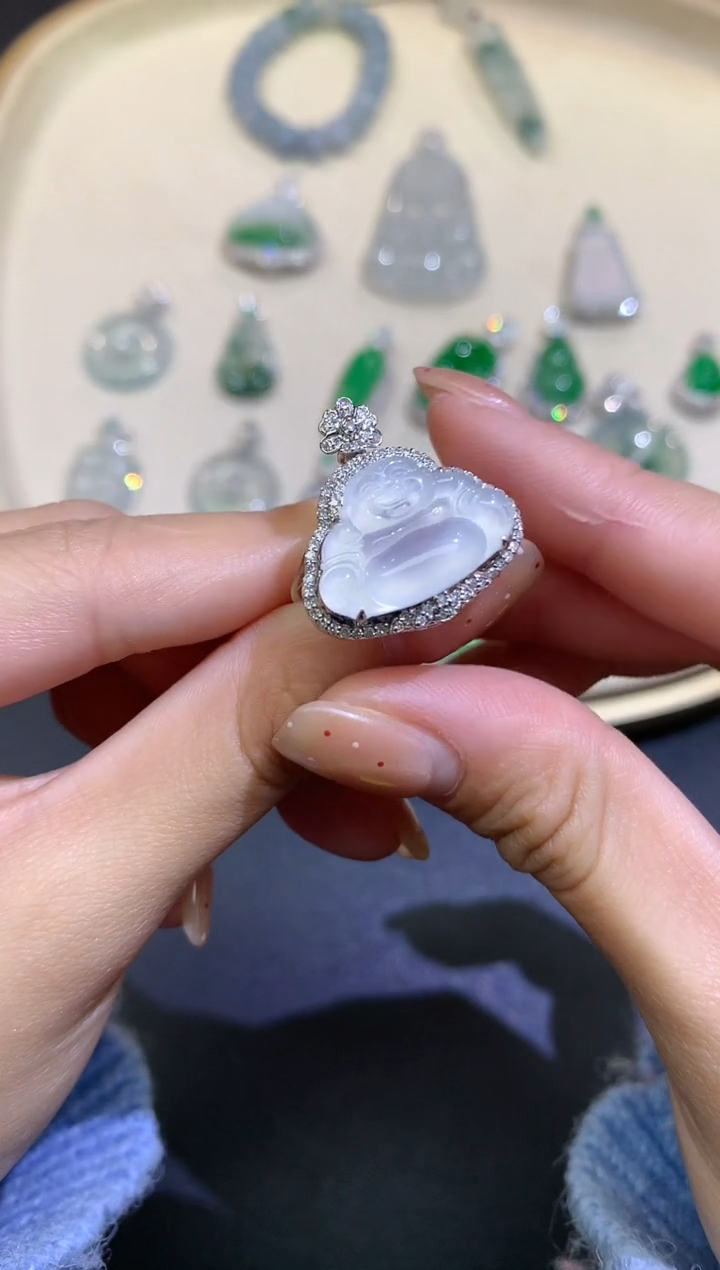 【闪购商品】翡翠戒指18K金镶嵌戒指A350|9800