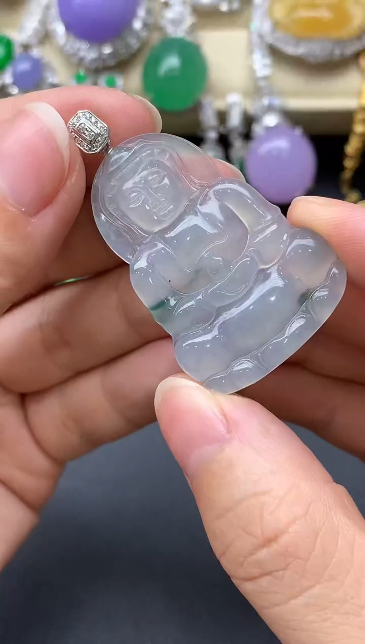 翡翠18K金镶嵌颈饰243-中国好珍宝