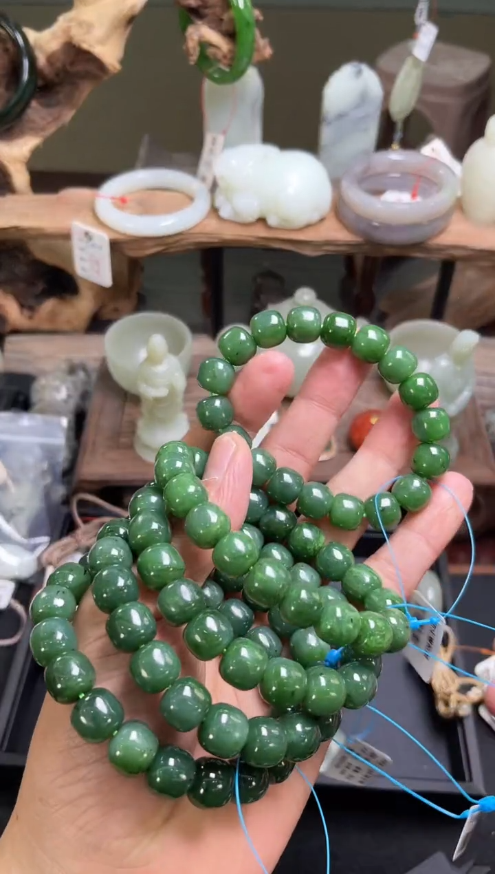 和田玉未镶嵌手串卡12加料碧玉老型 多样性发一