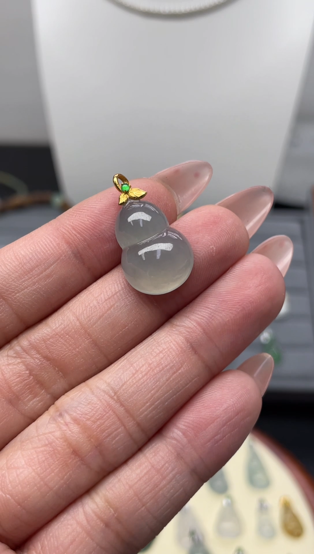 颈饰18K金镶嵌翡翠（19号链接）纯天然A货缅甸翡翠