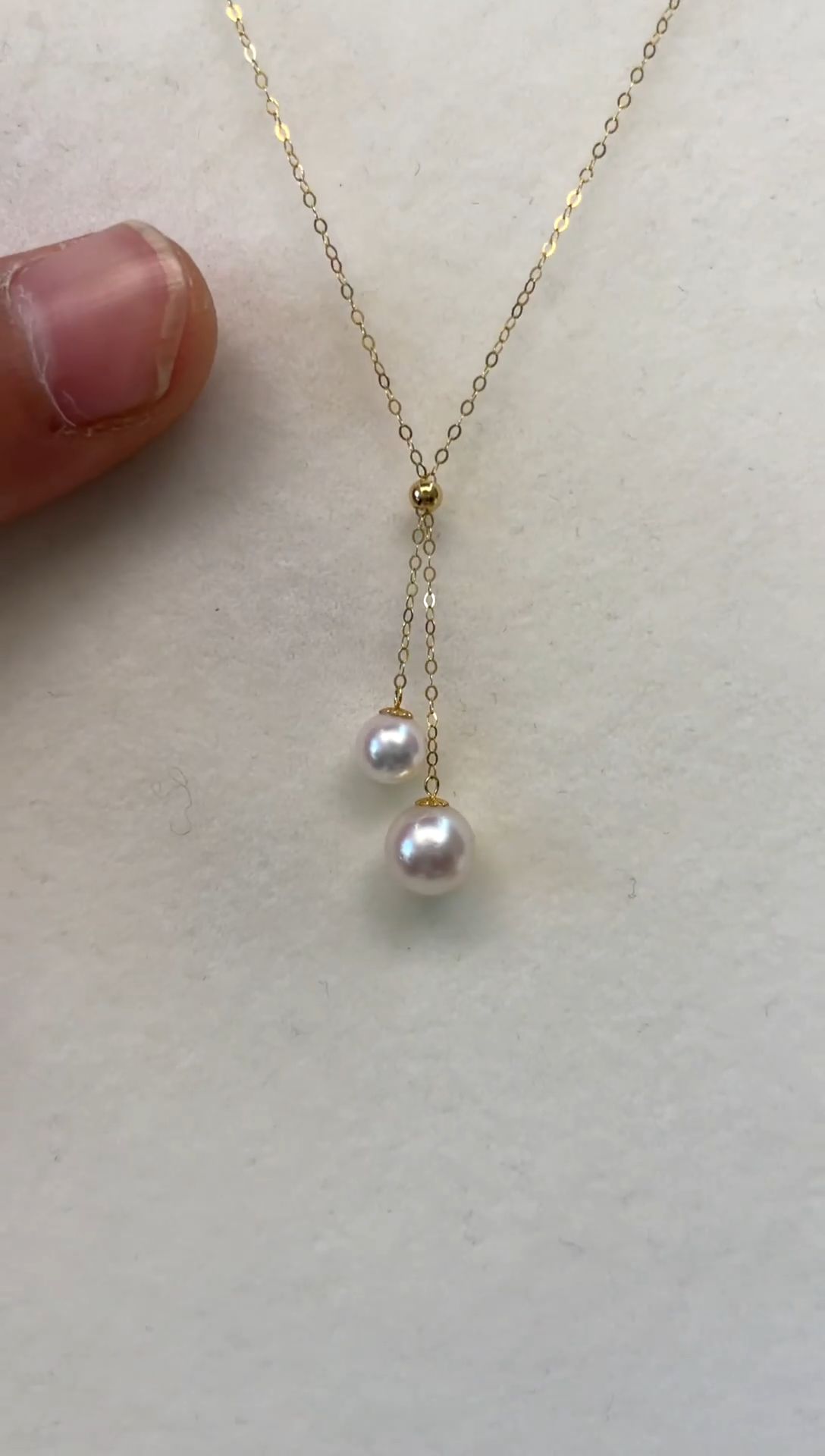 颈饰18K金镶嵌海水珍珠 